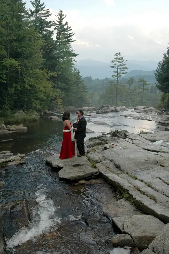 Wedding Ceremony at Jackson Falls with Kim The JP - NH Elopements